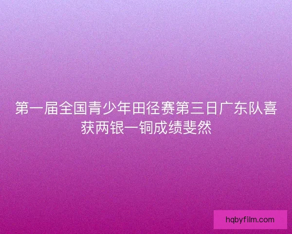 第一届全国青少年田径赛第三日广东队喜获两银一铜成绩斐然